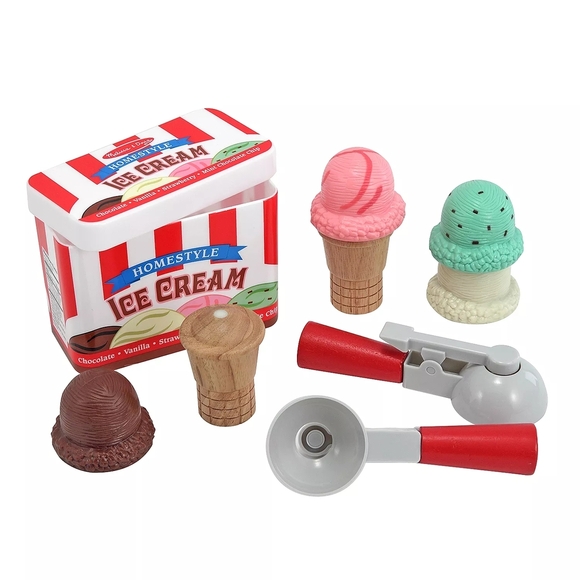 Ice Cream Play Set with Cones and Scoops - Picture 2 of 2